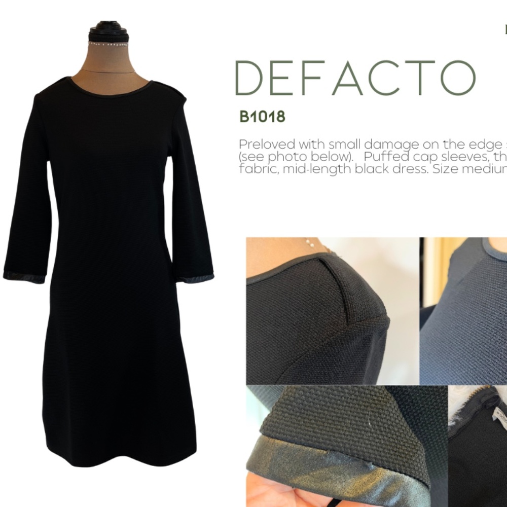 Black Long Sleeve Dress by Defacto (B1018)
